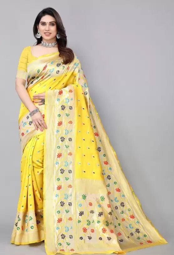 KPR 295 SOFT LITCHI SILK CLOTH YELLOW SAREE