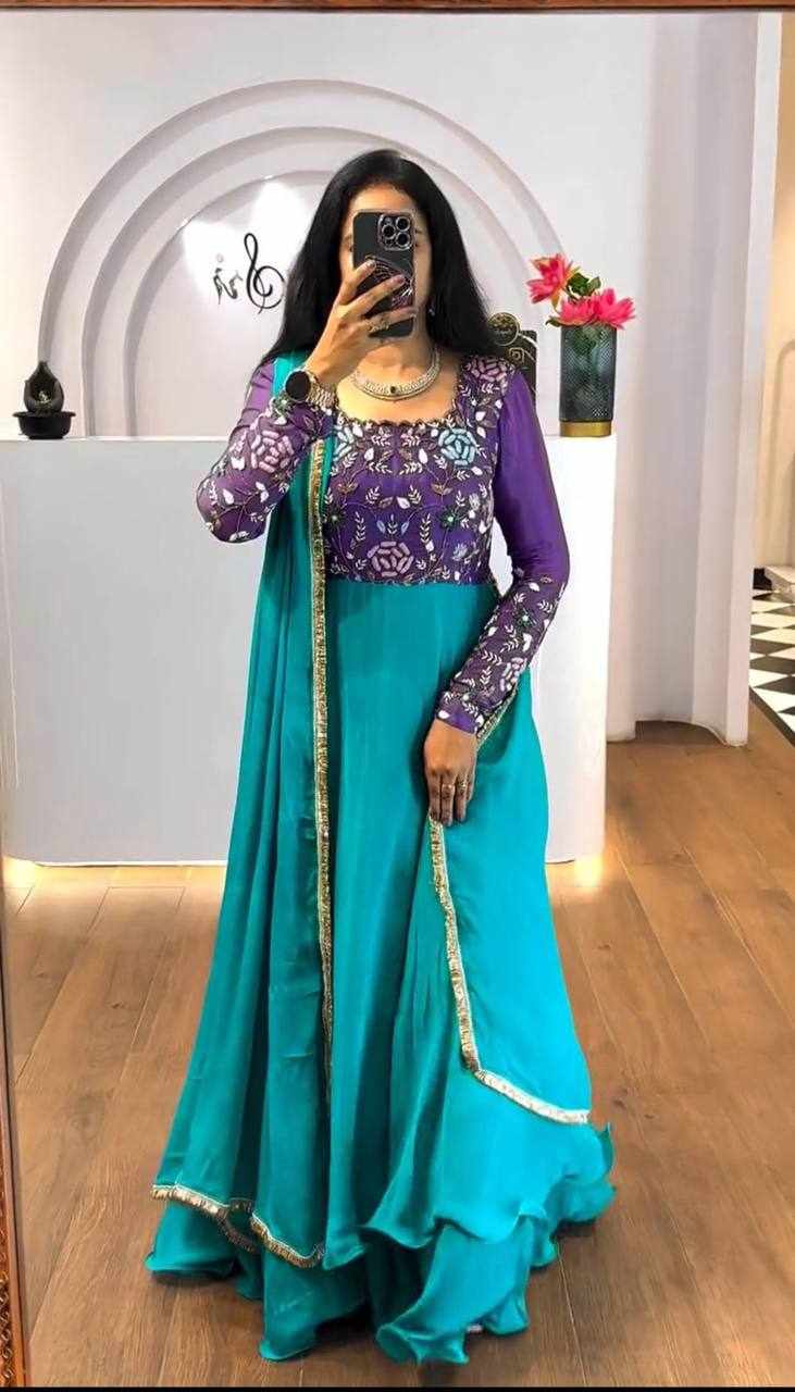 PC 512 Chinon Embroidery Thread Work Gown