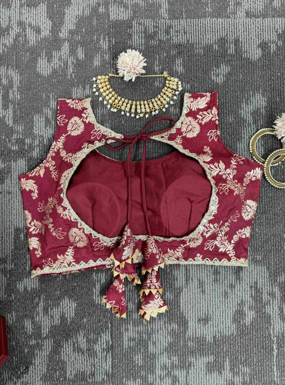 QRC 318 Jequrd Codeing with Sequnce Semi Stitch Red Lehengha