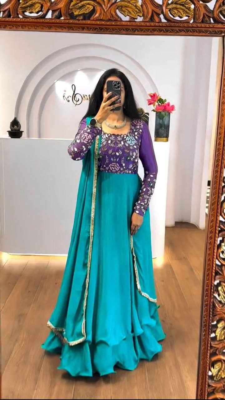 PC 512 Chinon Embroidery Thread Work Gown