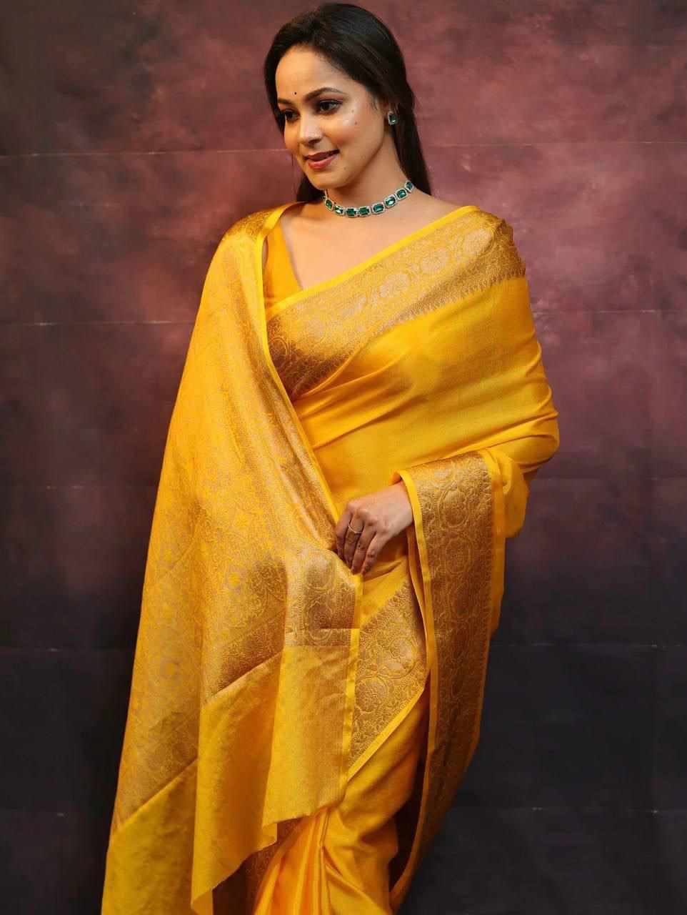 MF 2090  BEAUTIFUL BANARASI SOFT LITCHI SILK CLOTH SAREE