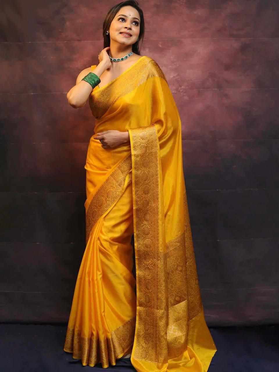 MF 2090  BEAUTIFUL BANARASI SOFT LITCHI SILK CLOTH SAREE