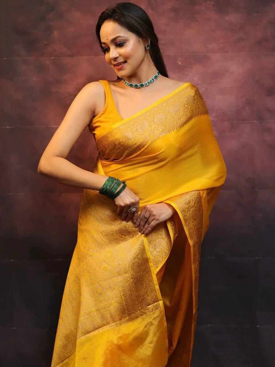 MF 2090  BEAUTIFUL BANARASI SOFT LITCHI SILK CLOTH SAREE