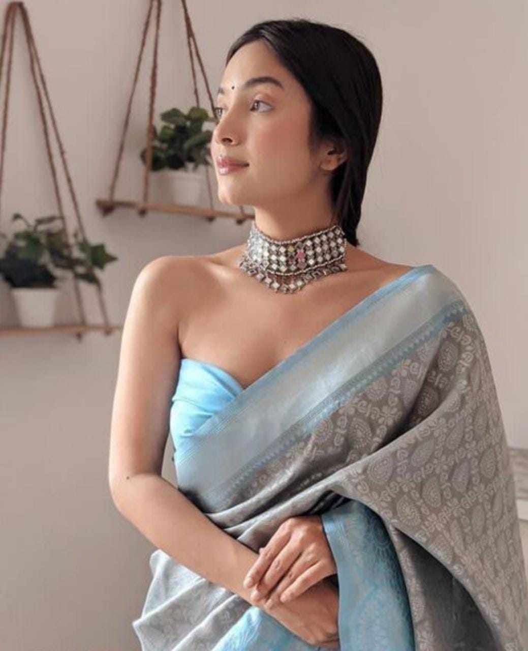 MF 2080  SOFT LICHI SILK CLOTH SAREE