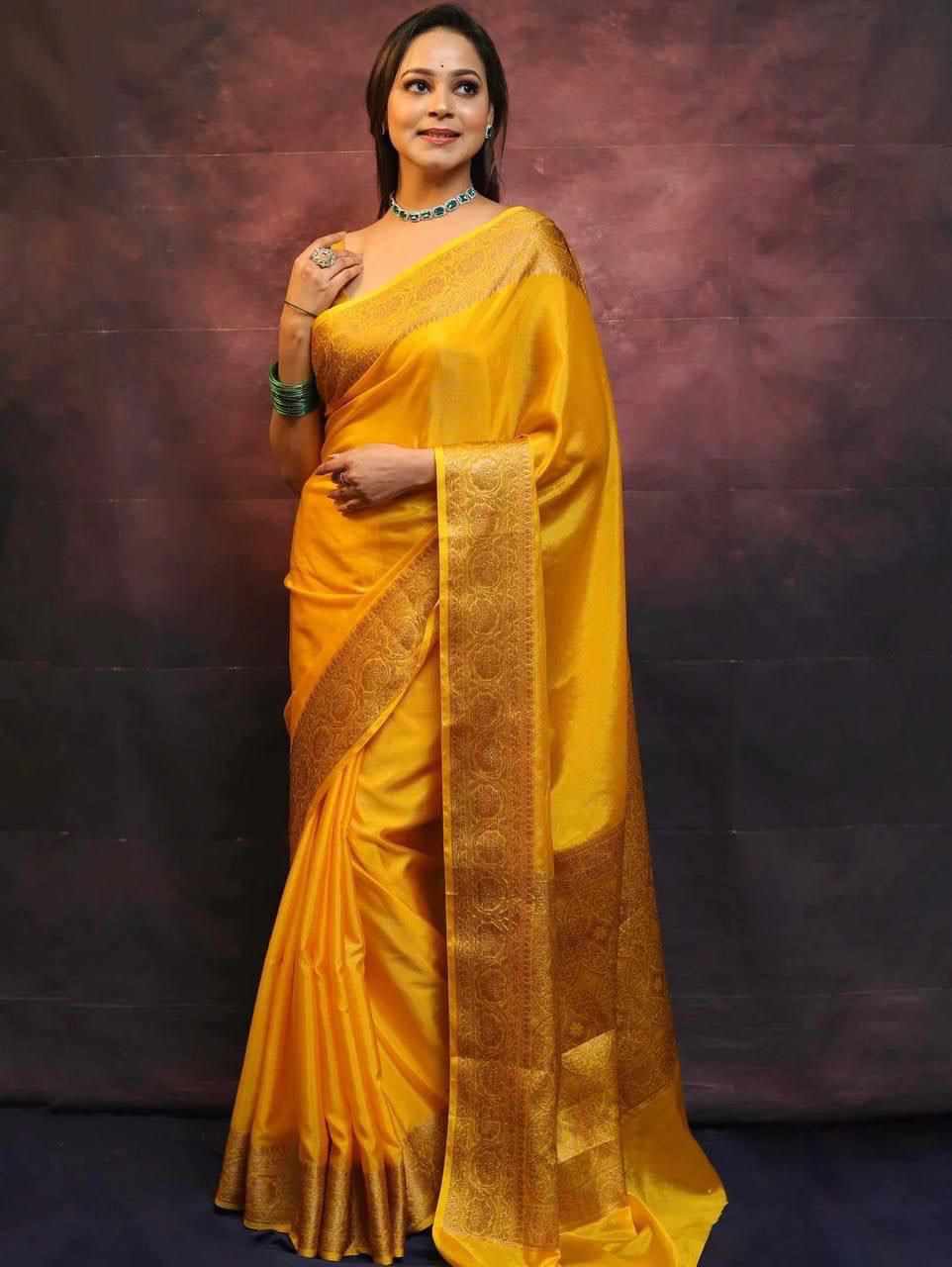 MF 2090  BEAUTIFUL BANARASI SOFT LITCHI SILK CLOTH SAREE