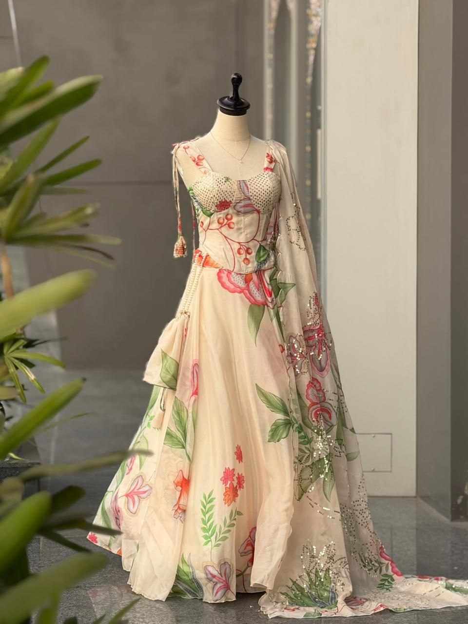 SCNX 1195 New Modern Digital Printed Lahenga