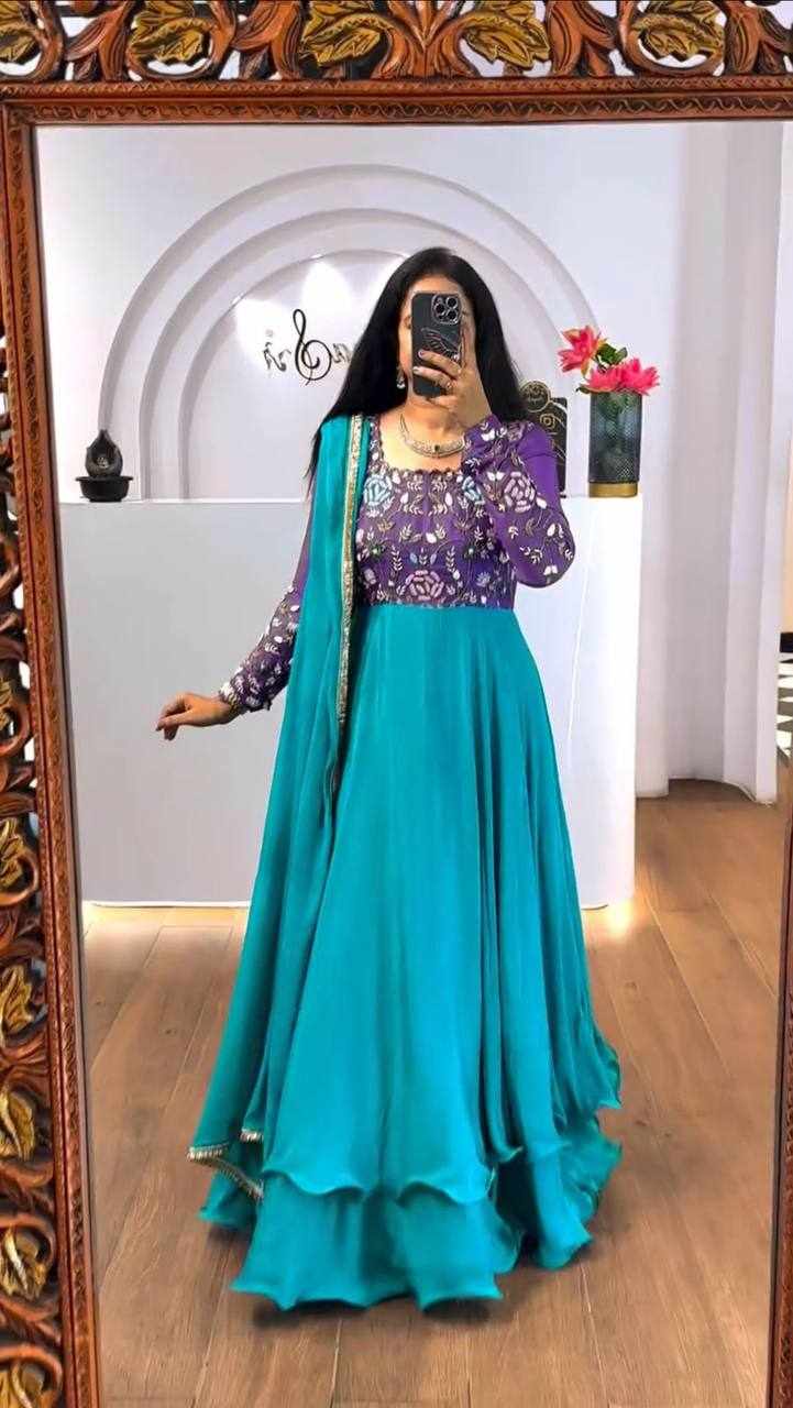 PC 512 Chinon Embroidery Thread Work Gown