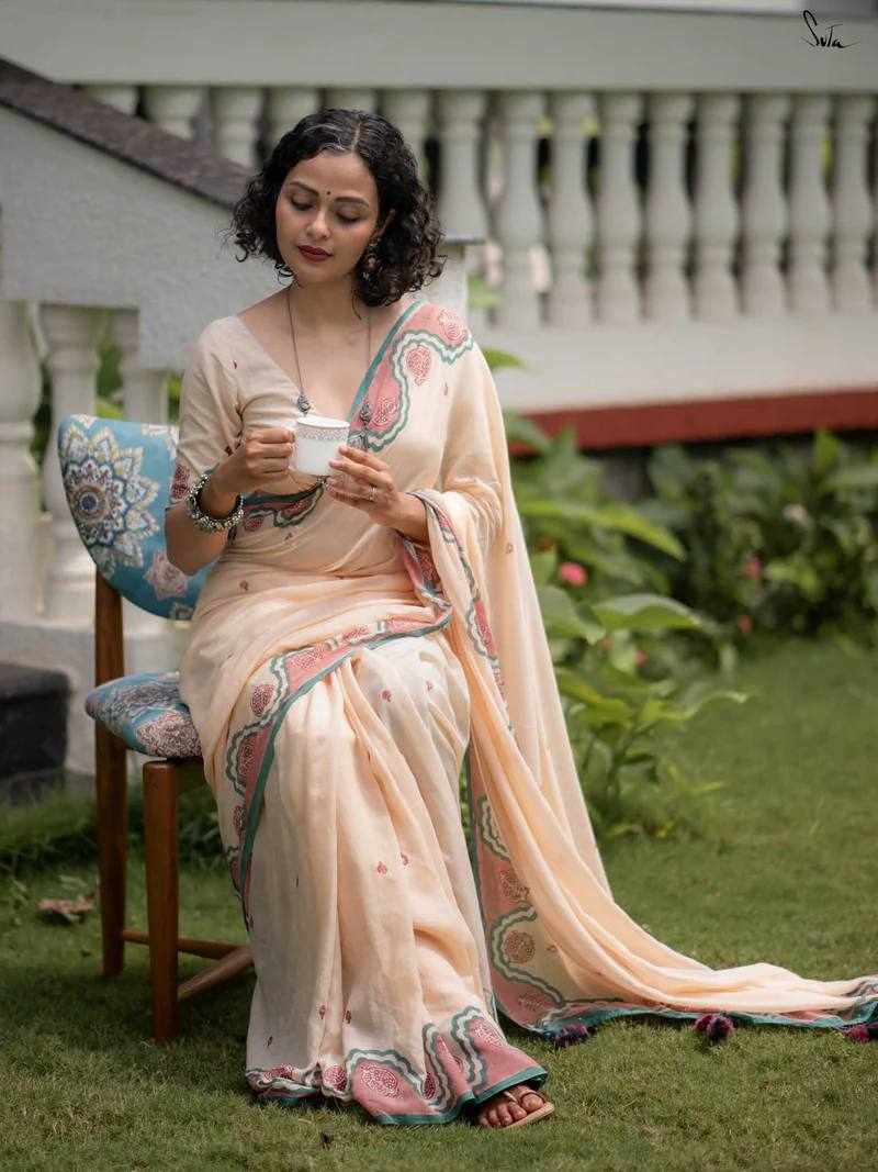 KP-W 351 Classic Digital Printed Saree