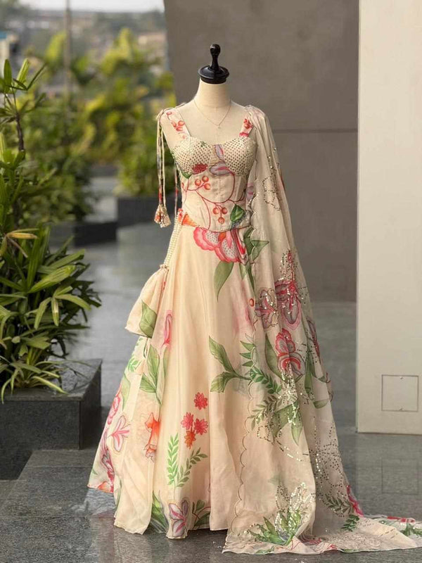 SCNX 1195 New Modern Digital Printed Lahenga