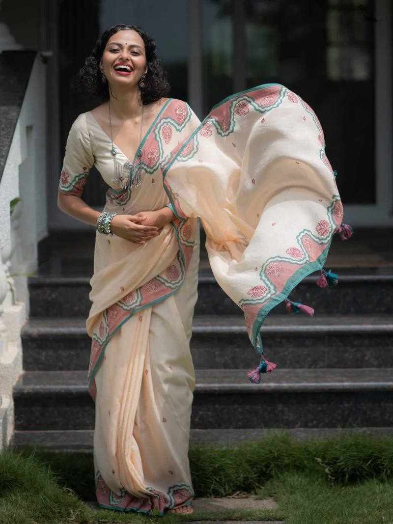 KP-W 351 Classic Digital Printed Saree
