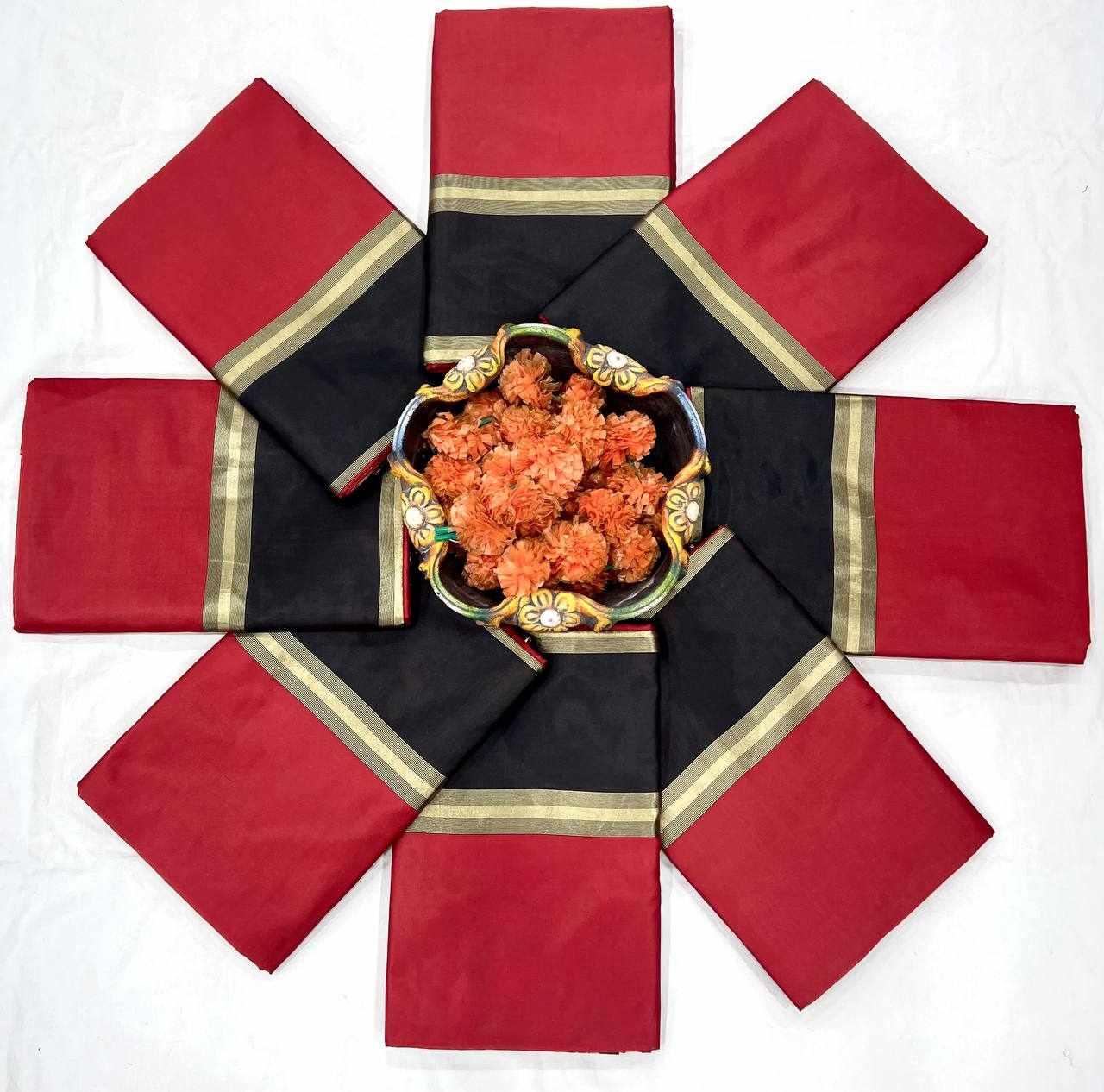 New Red and Black Comination Saree