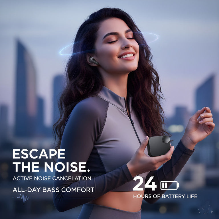 Fixon Wireless Bluetooth Earbuds, ANC High bass and Fully CompatibleS158 Bluetooth Headset (Multicolor, True Wireless)