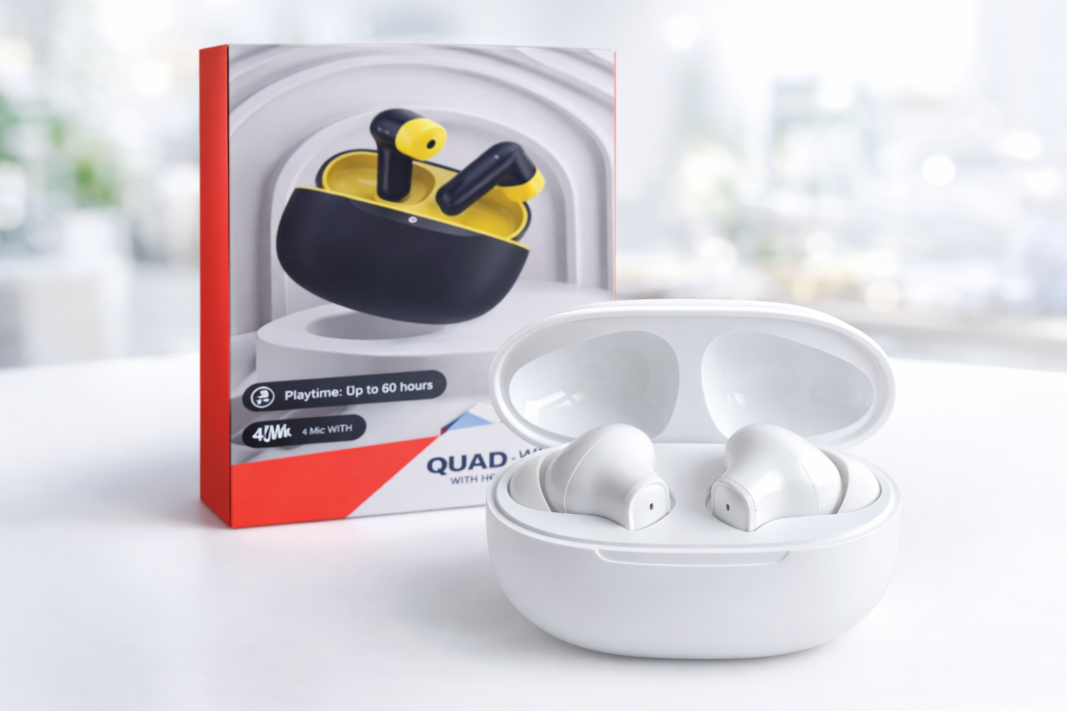Wireless TWS Earbuds with Charging Case – 60 Hours Playtime, Deep Bass & Clear Calls